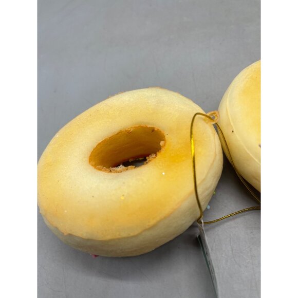 Kurt Adler sweet scoops pink white sprinkle donut ornaments set of 2  READ NEW - Picture 4 of 8